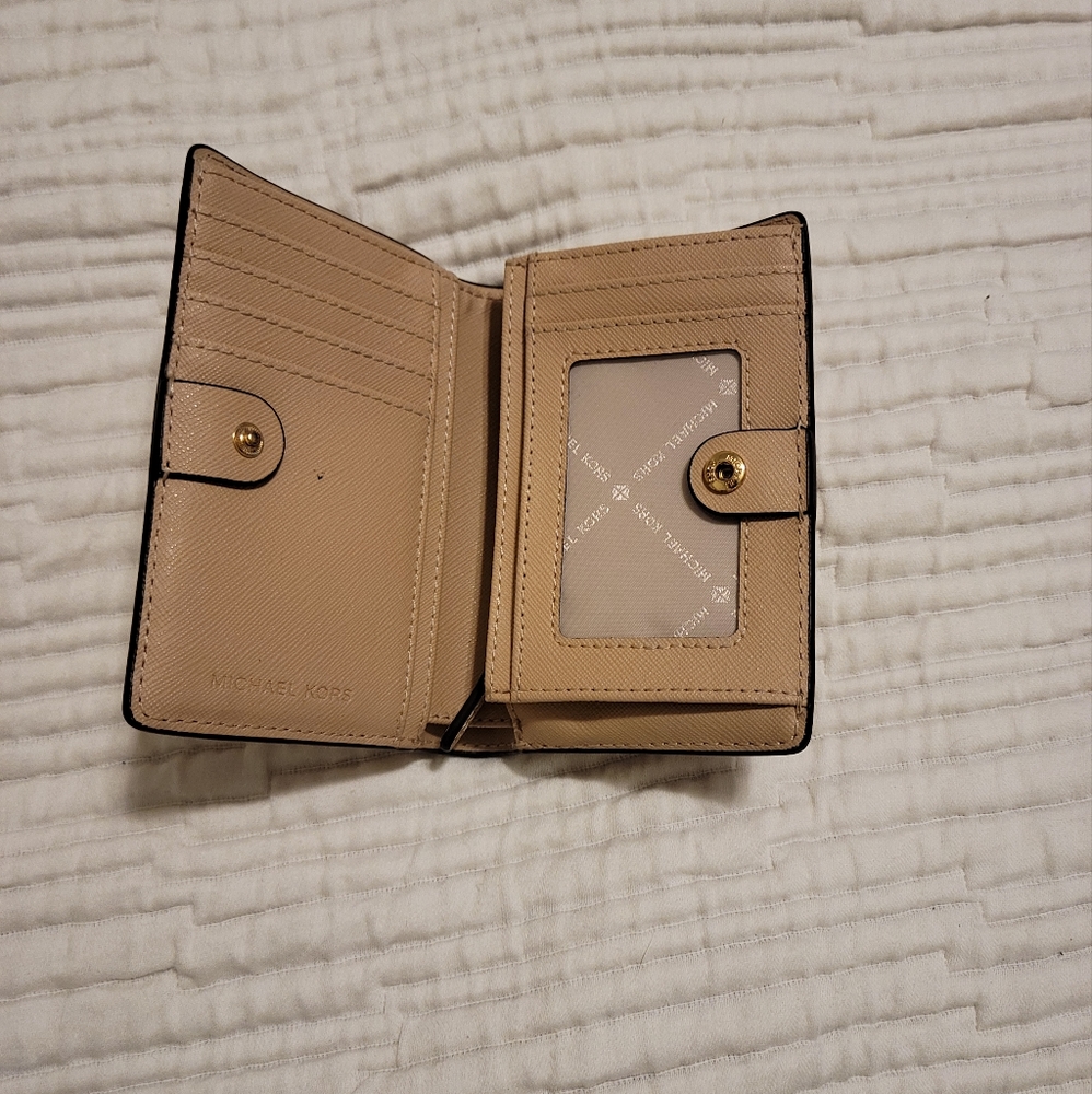 MK wallet, tan color